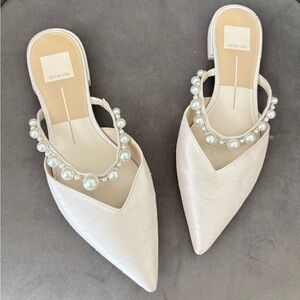 Dolce Vita Pearl Embellished Cream Mules